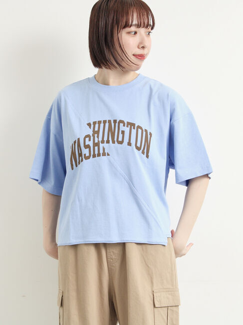 SM2「ブロッキングロゴプリントTシャツ」|Tシャツ・カットソー|ブルー