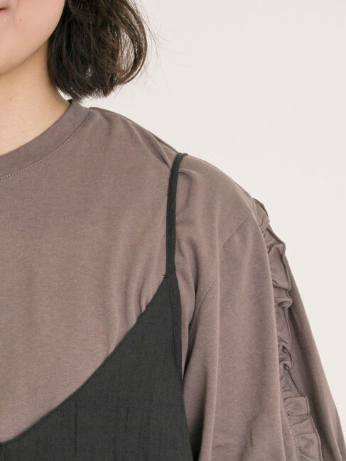 Samansa Mos2「袖タテフリルTシャツ」|Tシャツ・カットソー|