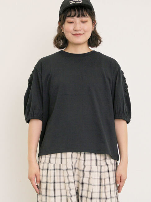 Samansa Mos2「袖タテフリルTシャツ」|Tシャツ・カットソー|