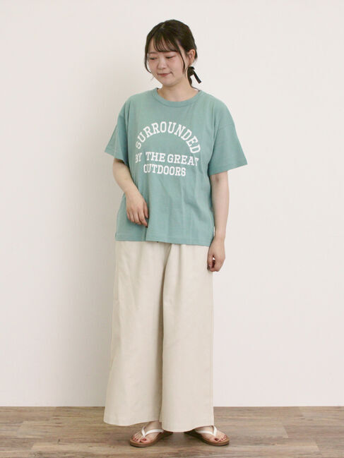 Samansa Mos2「【オーガニックコットン】ロゴプリントTシャツ」|Tシャツ・カットソー|