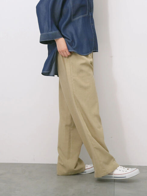 Samansa Mos2 blue「リネンタッチイージーパンツ」|その他|