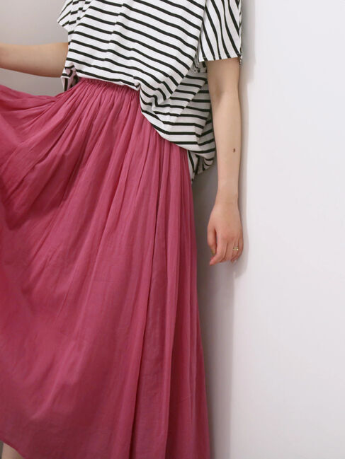 Samansa Mos2 blue「【Made in India】ボイルギャザースカート」|スカート|