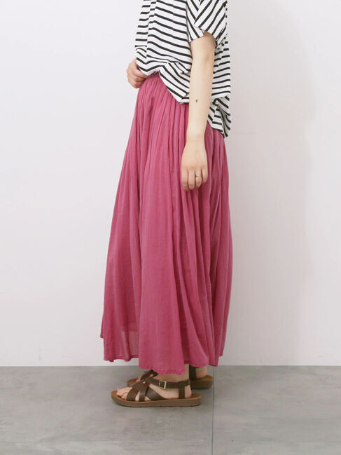 Samansa Mos2 blue「【Made in India】ボイルギャザースカート」|スカート|