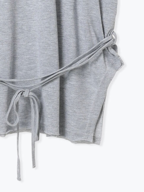 Samansa Mos2 blue「◎【接触冷感】ウエストリボンTシャツ」|Tシャツ・カットソー|