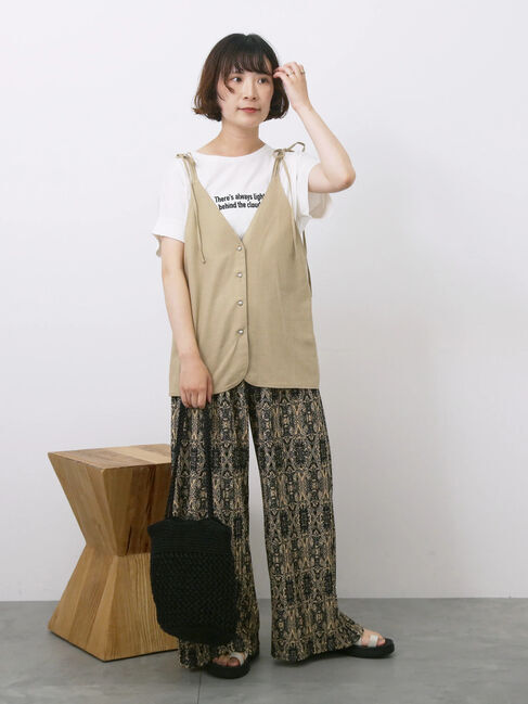 Samansa Mos2 blue「◎柄アソートプリーツパンツ」|その他|