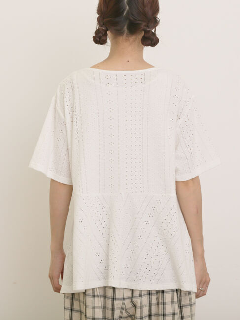 Samansa Mos2「アイレット切替フリルカットソー」|Tシャツ・カットソー|