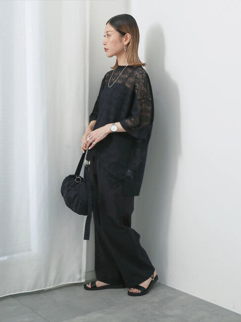 Samansa Mos2 blue「レースTシャツ」|Tシャツ・カットソー|