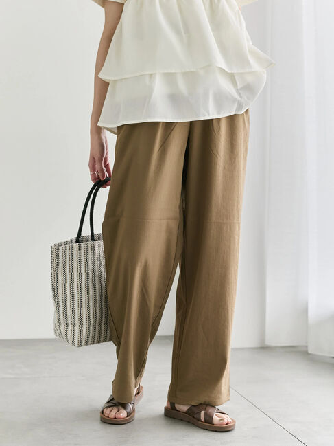 Samansa Mos2 blue「【接触冷感】ワイドイージーパンツ」|その他|