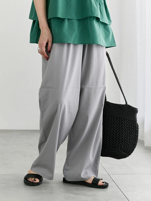 Samansa Mos2 blue「【接触冷感】ワイドイージーパンツ」|その他|