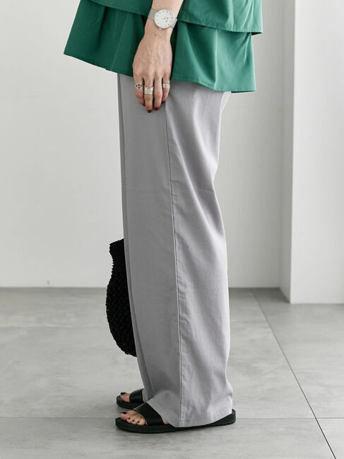 Samansa Mos2 blue「【接触冷感】ワイドイージーパンツ」|その他|