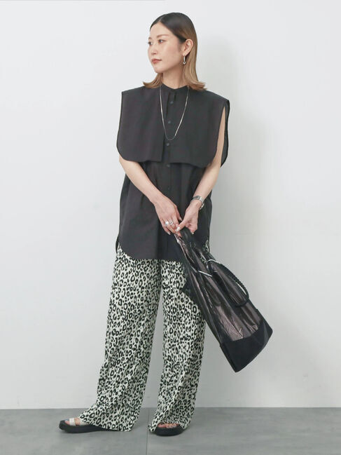 Samansa Mos2 blue「ケープブラウス」|シャツ・ブラウス|