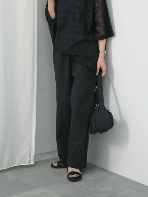 Samansa Mos2 blue「ハイウエストワイドイージーパンツ」|その他|