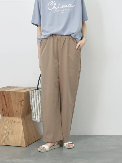 Samansa Mos2 blue「ハイウエストワイドイージーパンツ」|その他|