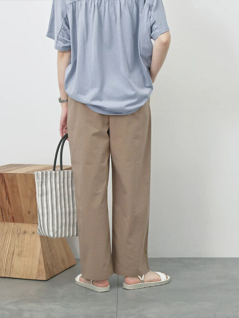 Samansa Mos2 blue「ハイウエストワイドイージーパンツ」|その他|