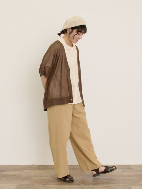 Samansa Mos2「【マシンウォッシャブル】ドルマンスリーブVネックカーディガン」|カーディガン|