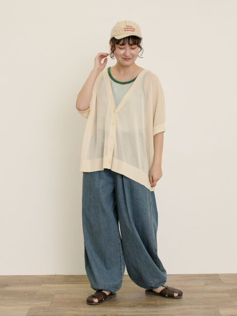 Samansa Mos2「【マシンウォッシャブル】ドルマンスリーブVネックカーディガン」|カーディガン|