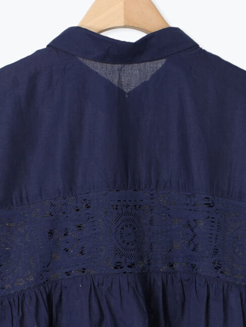 Samansa Mos2「インド裾レースシャツ」|シャツ・ブラウス|