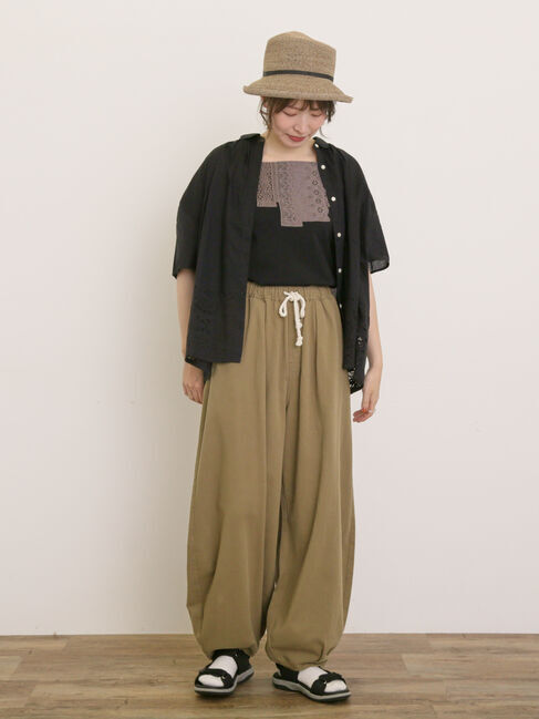 Samansa Mos2「インド裾レースシャツ」|シャツ・ブラウス|