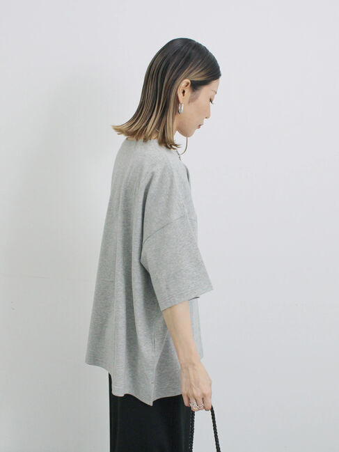 Samansa Mos2 blue「◎箔プリントTシャツ」|Tシャツ・カットソー|