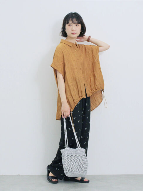 Samansa Mos2 blue「花柄イージーパンツ」|その他|