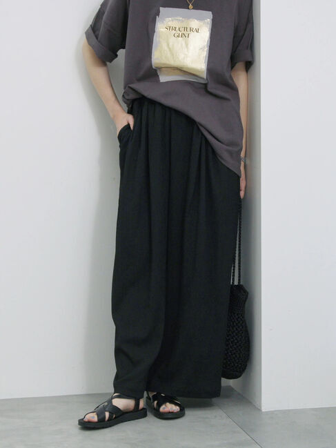 Samansa Mos2 blue「楊柳ハイウエストパンツ」|その他|