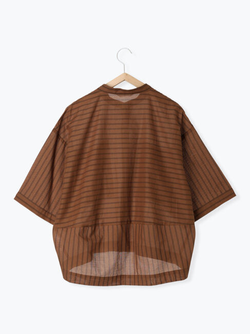 Samansa Mos2 blue「◎シアーストライプシャツ」|シャツ・ブラウス|