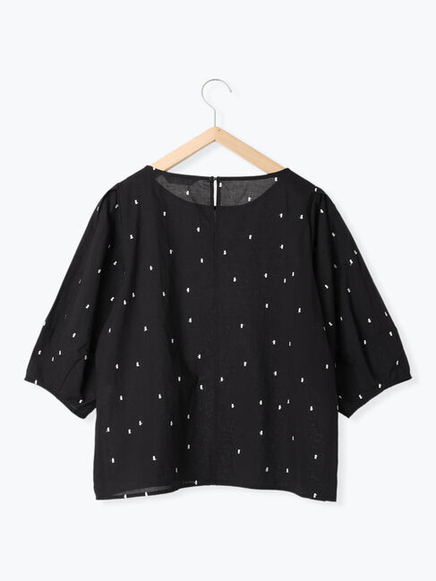 Samansa Mos2 blue「◎ドット刺繍ブラウス」|シャツ・ブラウス|