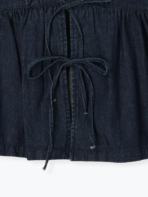 Samansa Mos2「刺繍デニムベスト」|ダウンベスト・ベスト|