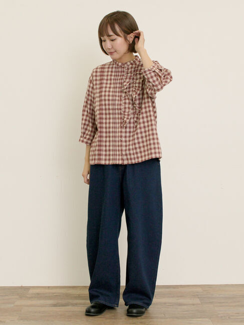 Samansa Mos2「フリルアシンメトリーブラウス」|シャツ・ブラウス|