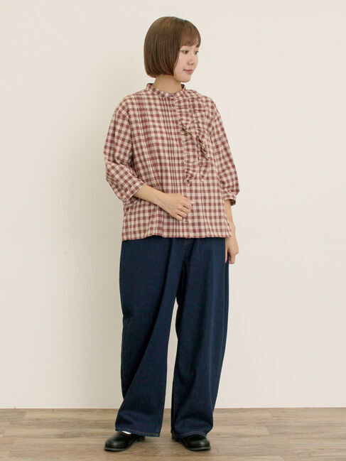 Samansa Mos2「フリルアシンメトリーブラウス」|シャツ・ブラウス|