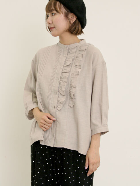 Samansa Mos2「フリルアシンメトリーブラウス」|シャツ・ブラウス|