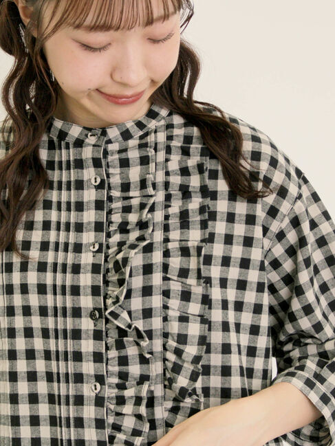 Samansa Mos2「フリルアシンメトリーブラウス」|シャツ・ブラウス|