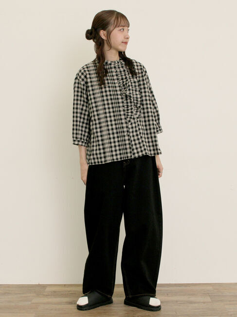 Samansa Mos2「フリルアシンメトリーブラウス」|シャツ・ブラウス|