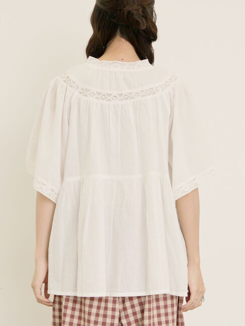 Samansa Mos2「レースティアードチュニックブラウス」|シャツ・ブラウス|