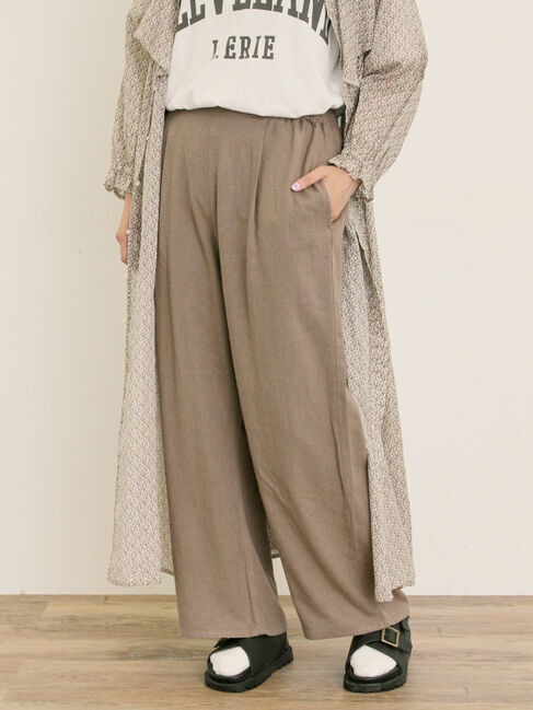 Samansa Mos2「【M/Lサイズ】レーヨン麻ゆるストレートパンツ」|その他|