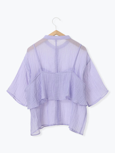 Samansa Mos2 blue「ビスチェドッキングブラウス」|シャツ・ブラウス|