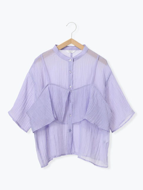 Samansa Mos2 blue「ビスチェドッキングブラウス」|シャツ・ブラウス|