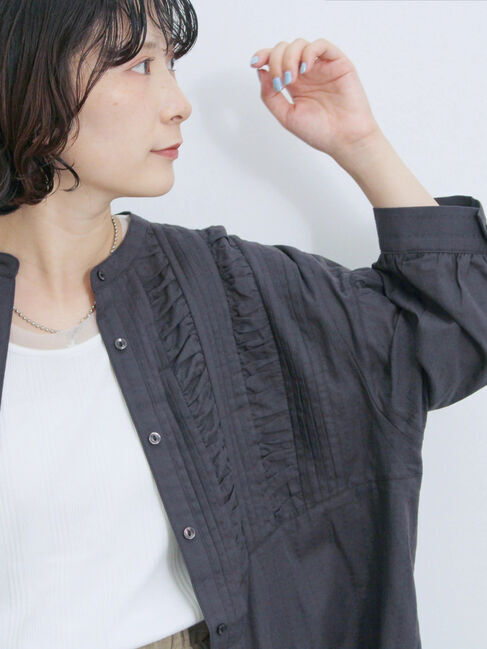 Samansa Mos2 blue「ピンタックブラウス」|シャツ・ブラウス|