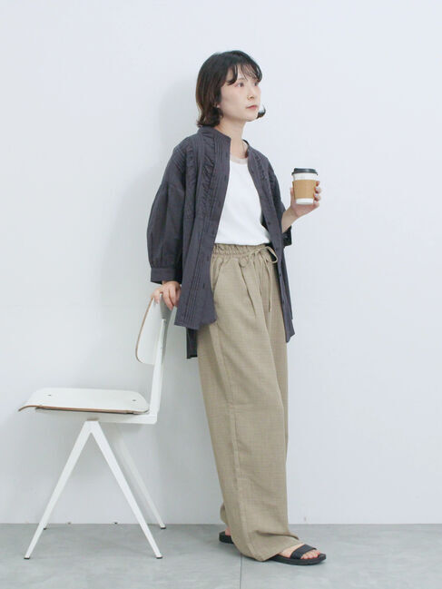 Samansa Mos2 blue「ピンタックブラウス」|シャツ・ブラウス|