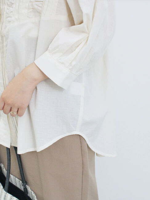 Samansa Mos2 blue「ピンタックブラウス」|シャツ・ブラウス|