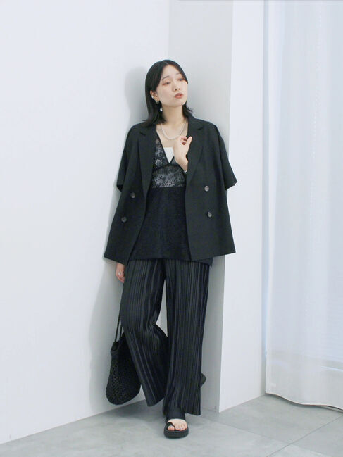 Samansa Mos2 blue「レースブラウス」|シャツ・ブラウス|