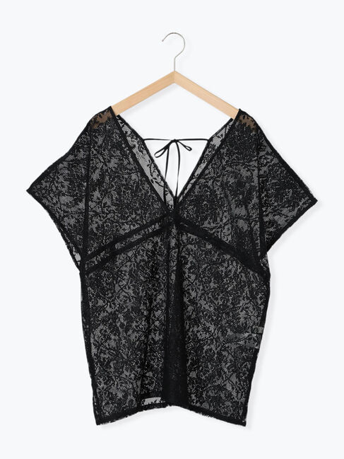 Samansa Mos2 blue「レースブラウス」|シャツ・ブラウス|