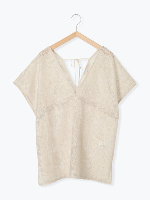 Samansa Mos2 blue「レースブラウス」|シャツ・ブラウス|