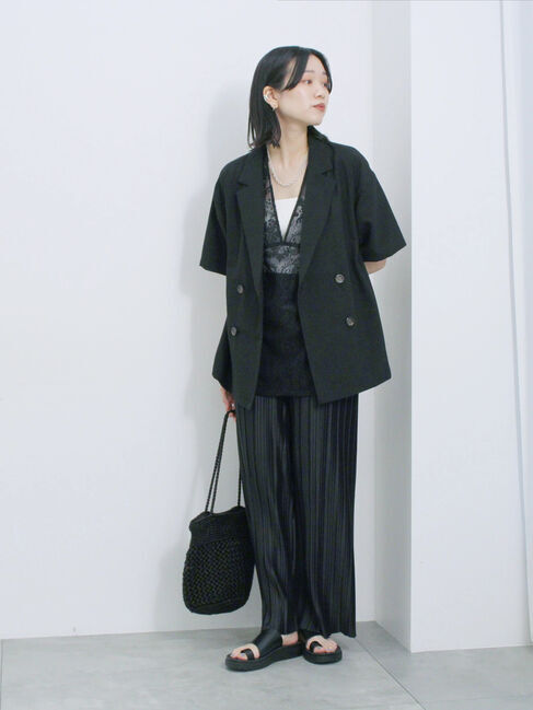 Samansa Mos2 blue「レースブラウス」|シャツ・ブラウス|