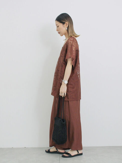 Samansa Mos2 blue「レースブラウス」|シャツ・ブラウス|