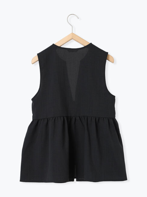 Samansa Mos2 blue「ジップベスト」|シャツ・ブラウス|