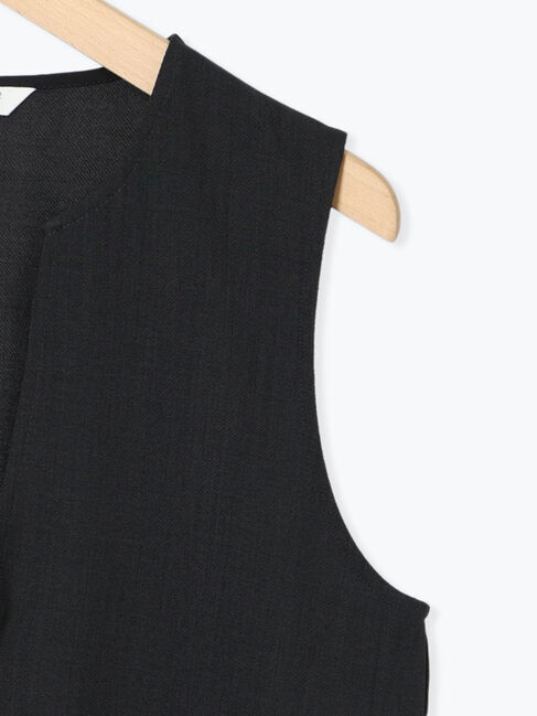 Samansa Mos2 blue「ジップベスト」|シャツ・ブラウス|