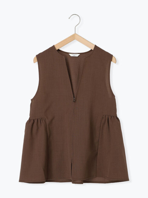 Samansa Mos2 blue「ジップベスト」|シャツ・ブラウス|