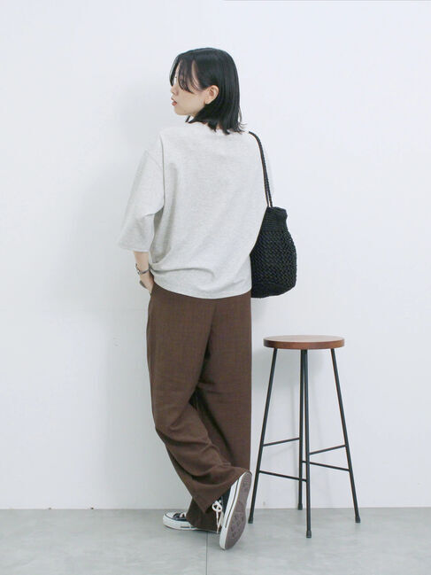 Samansa Mos2 blue「ポンチロゴ刺繍プルオーバー」|Tシャツ・カットソー|