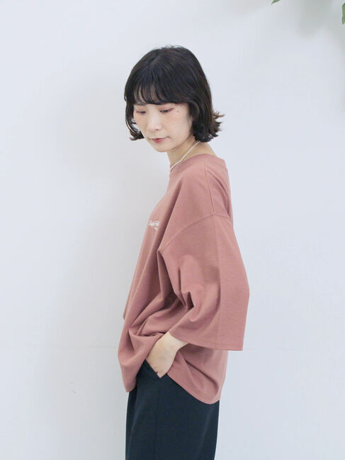 Samansa Mos2 blue「ポンチロゴ刺繍プルオーバー」|Tシャツ・カットソー|